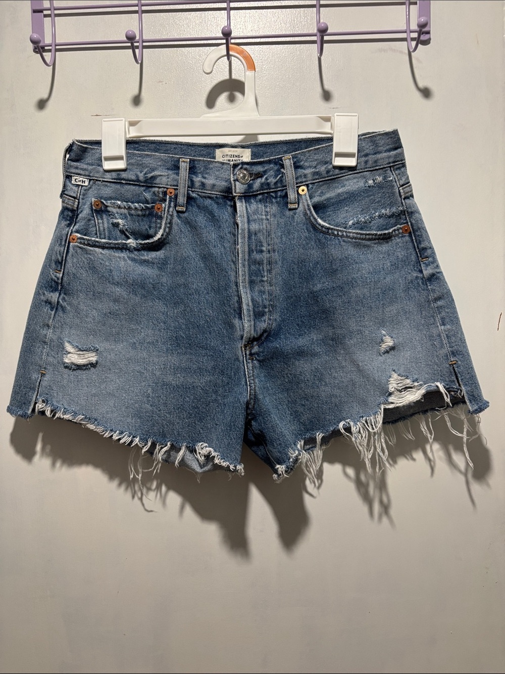 CITIZENS OF HUMANITY Marlow distressed denim shorts